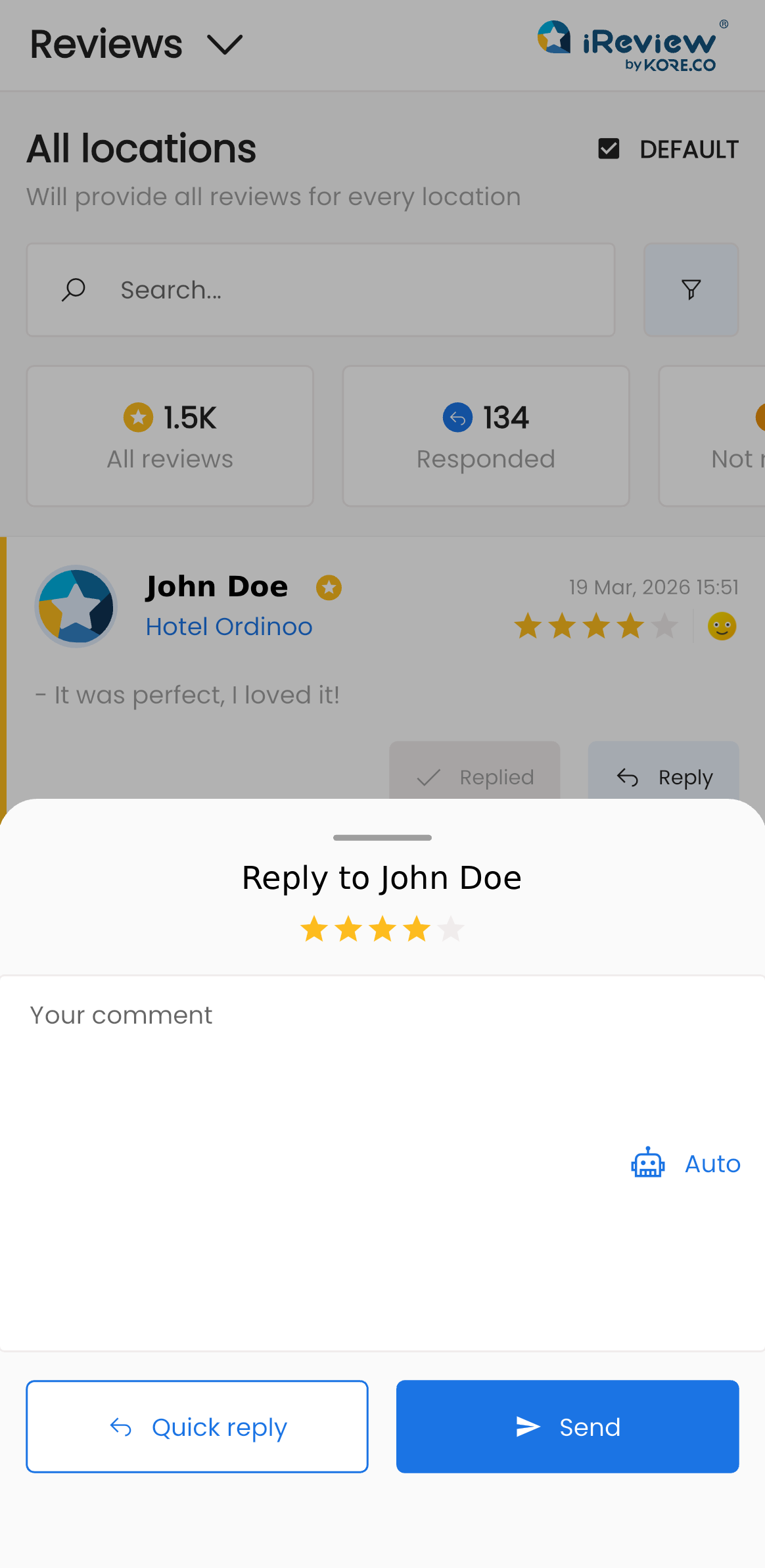 Owner app review reply