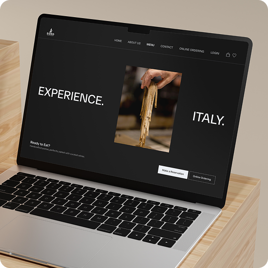 Branded booking on laptop