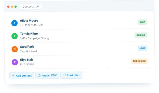 All contacts and leads view